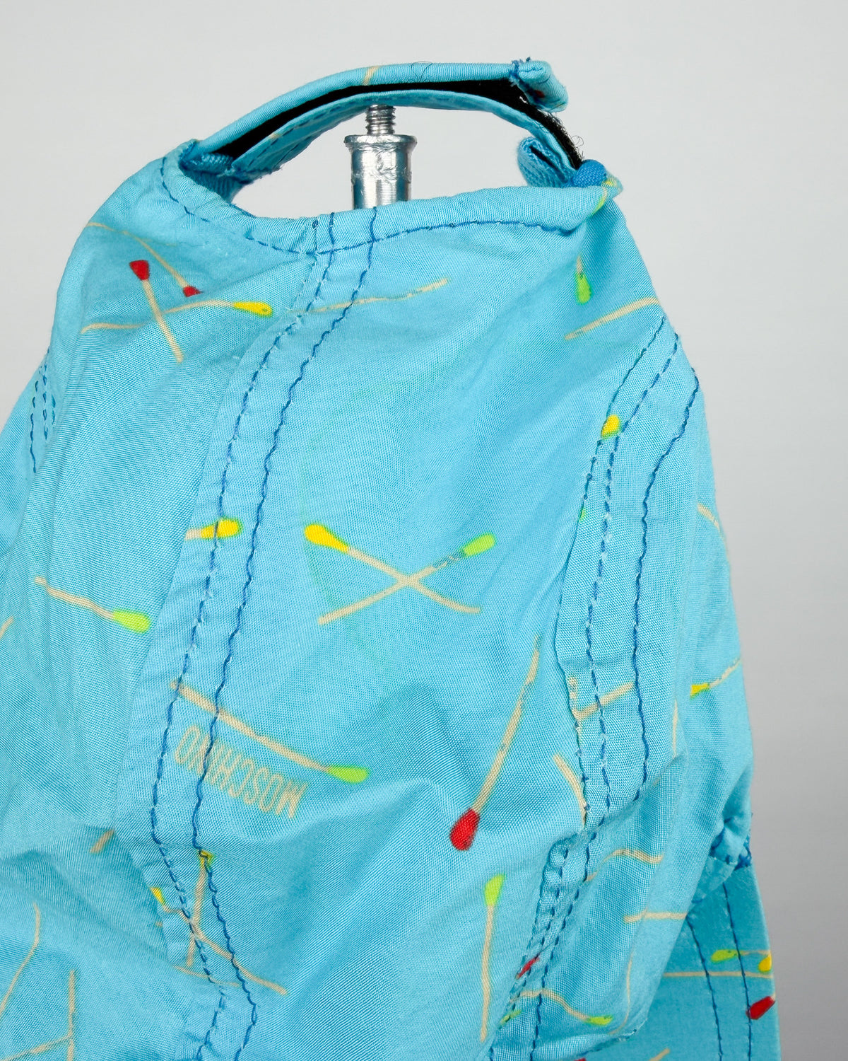 90's Moschino Mare 'Matchsticks' 5 Panel Cap - Light Blue