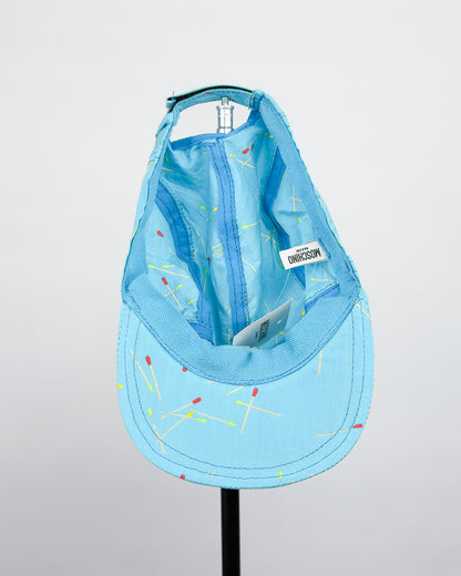 90's Moschino Mare 'Matchsticks' 5 Panel Cap - Light Blue