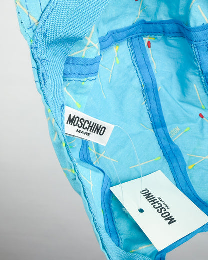 90's Moschino Mare 'Matchsticks' 5 Panel Cap - Light Blue