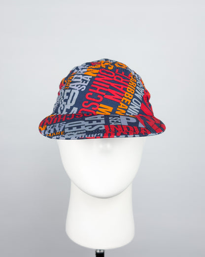 90's Moschino Mare 'Oceans' 5 Panel Cap - Navy/Orange/Red/Blue