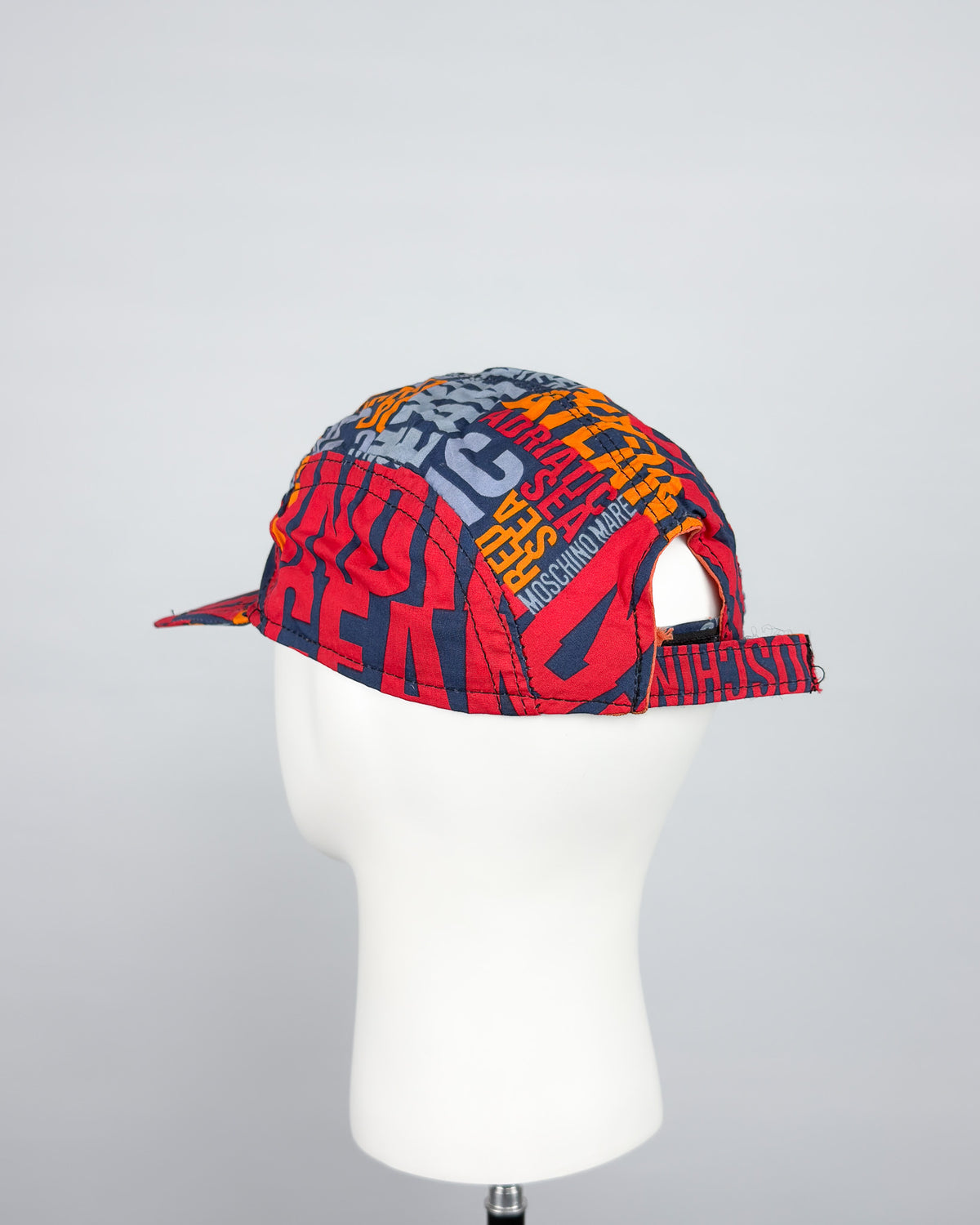 90's Moschino Mare 'Oceans' 5 Panel Cap - Navy/Orange/Red/Blue