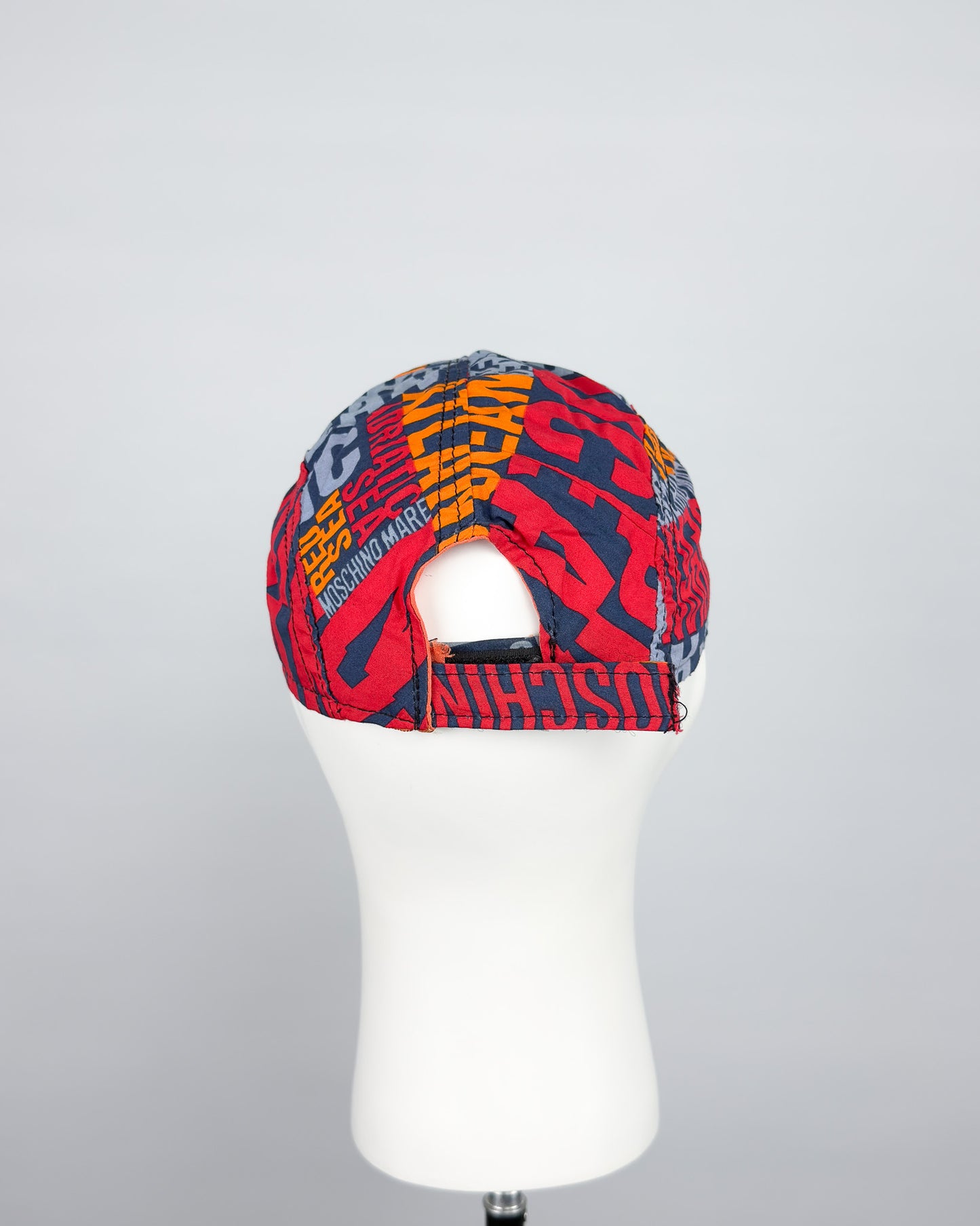 90's Moschino Mare 'Oceans' 5 Panel Cap - Navy/Orange/Red/Blue