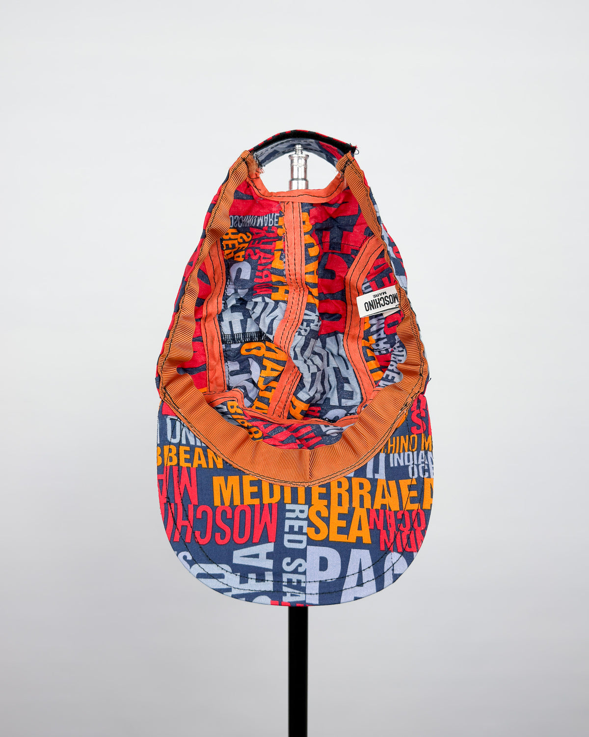 90's Moschino Mare 'Oceans' 5 Panel Cap - Navy/Orange/Red/Blue