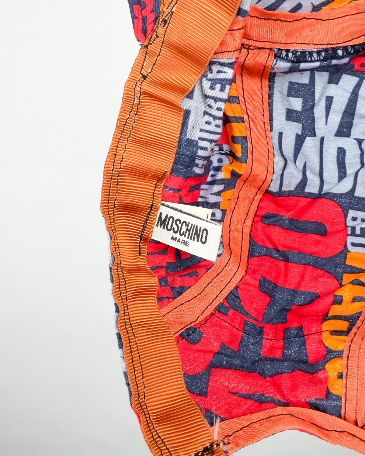 90's Moschino Mare 'Oceans' 5 Panel Cap - Navy/Orange/Red/Blue