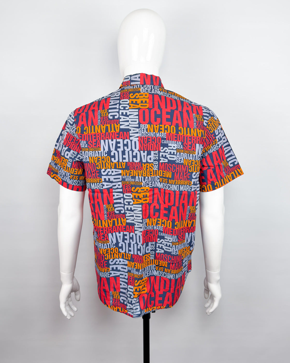 90's Moschino Mare 'Oceans' Short Sleeve Shirt - Size: Large