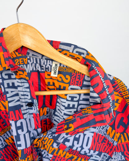 90's Moschino Mare 'Oceans' Short Sleeve Shirt - Size: Large