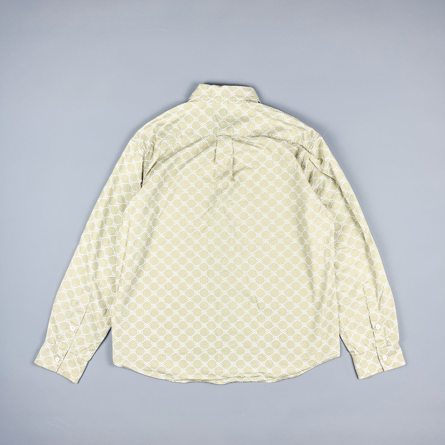 Stüssy 'Stucci' Monogram Beige Shirt - Size: Medium