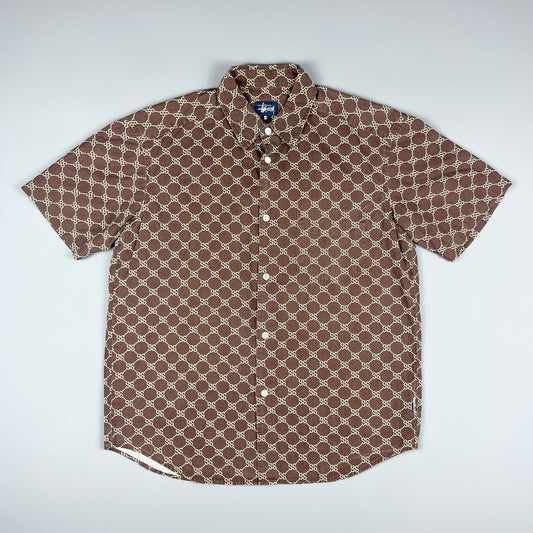 Stüssy 'Stucci' Monogram Brown Shirt - Size: Small