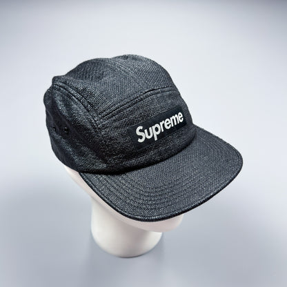 Supreme Black Box Logo 'Raffia' Cap Black