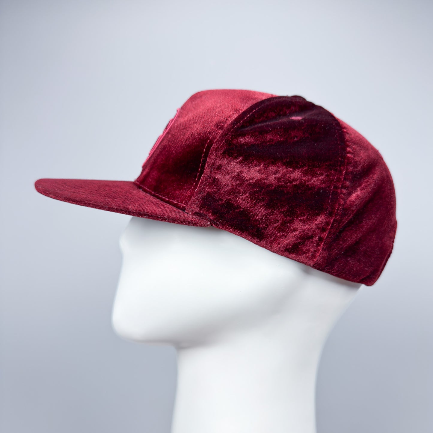 Stüssy Houndstooth Velvet/Velour SS Link Cap Burgundy