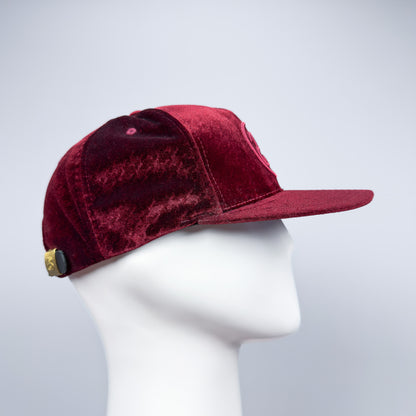 Stüssy Houndstooth Velvet/Velour SS Link Cap Burgundy
