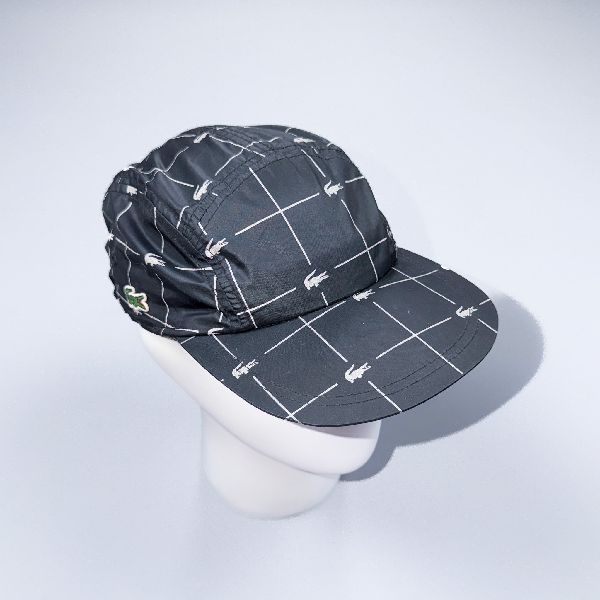 supreme lacoste 帽子 Lacoste x Supreme Reflective Grid Cap Black – Oldskool Gear