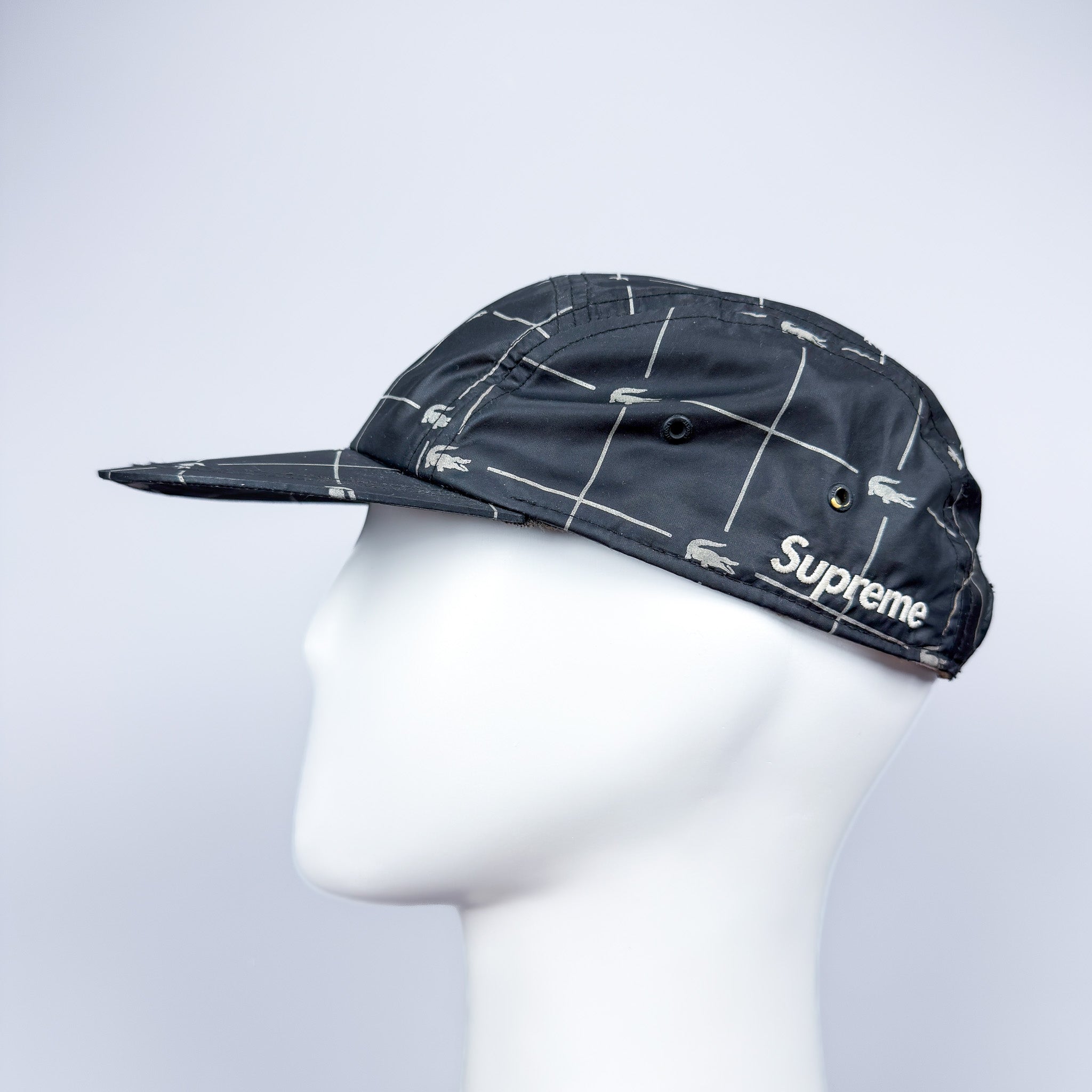Supreme x Lacoste ブラックキャップ Lacoste x Supreme Reflective Grid Cap Black – Oldskool Gear