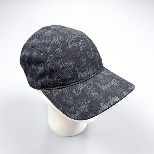 Stüssy World Tour Repeat Pattern Cap Black