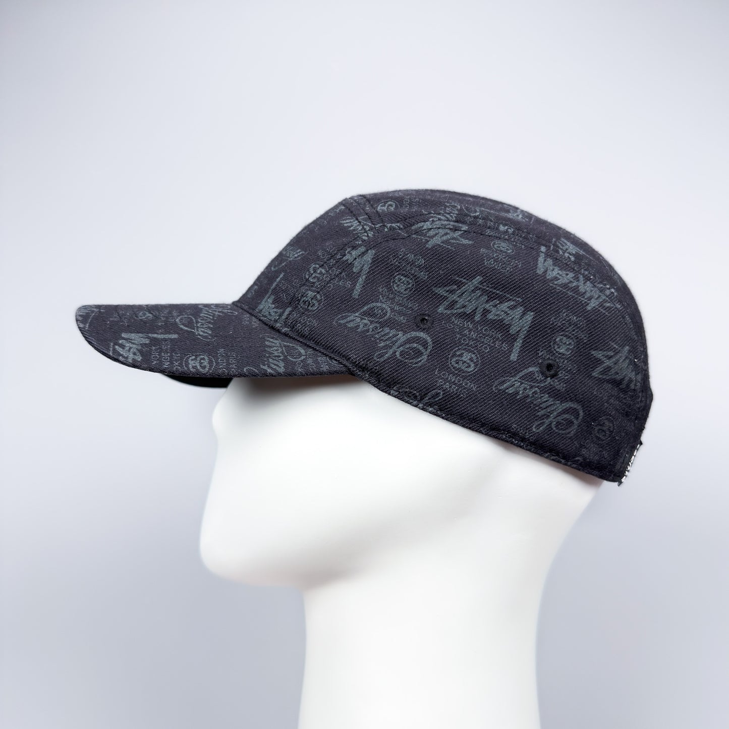 Stüssy World Tour Repeat Pattern Cap Black