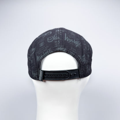 Stüssy World Tour Repeat Pattern Cap Black
