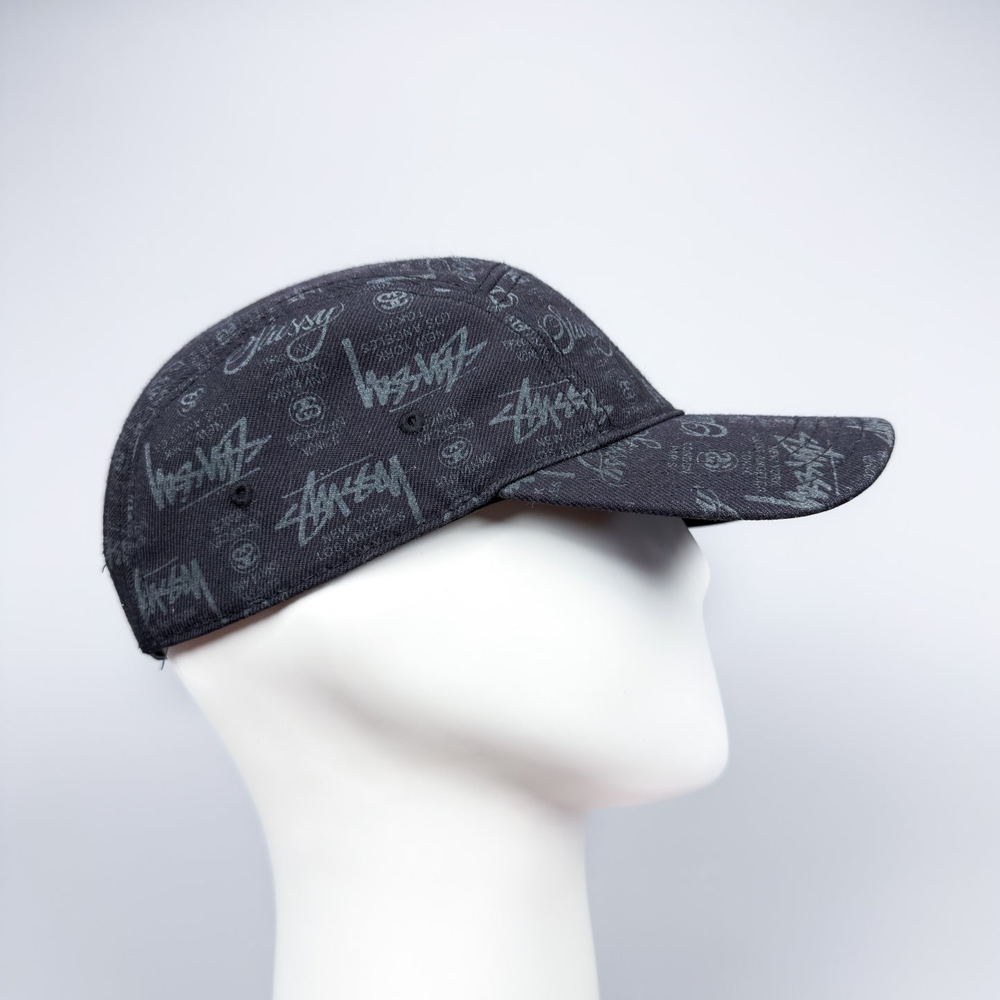 Stüssy World Tour Repeat Pattern Cap Black