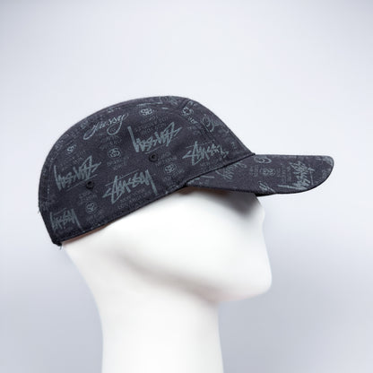 Stüssy World Tour Repeat Pattern Cap Black