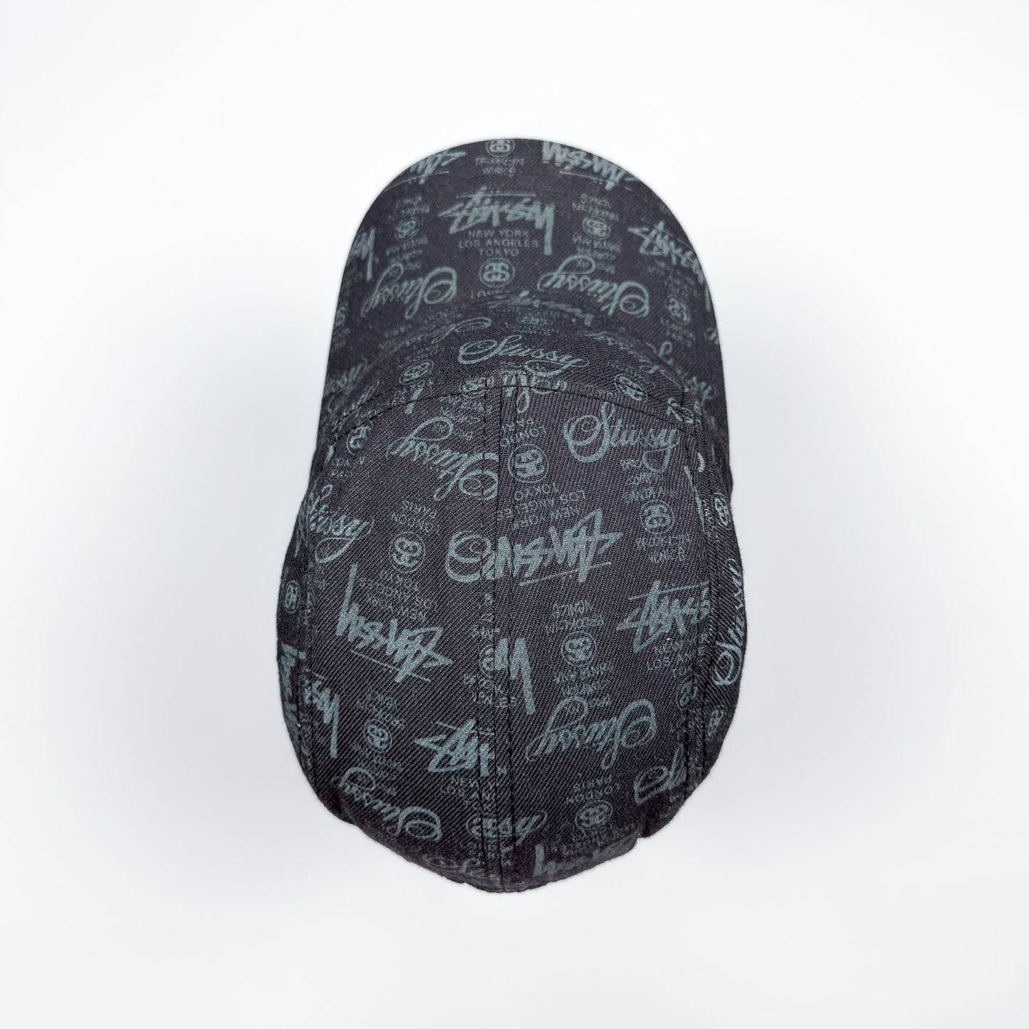 Stüssy World Tour Repeat Pattern Cap Black