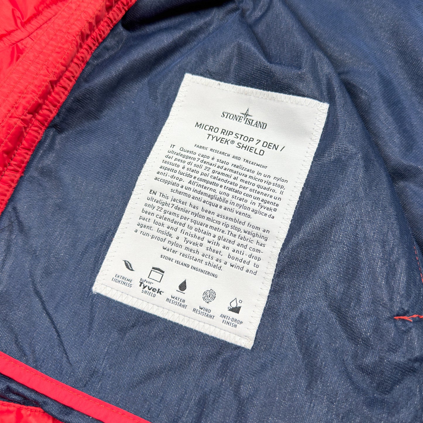 Stone Island Micro Rip Stop 7 Den / Tyvek® Shield Jacket - Size: Small