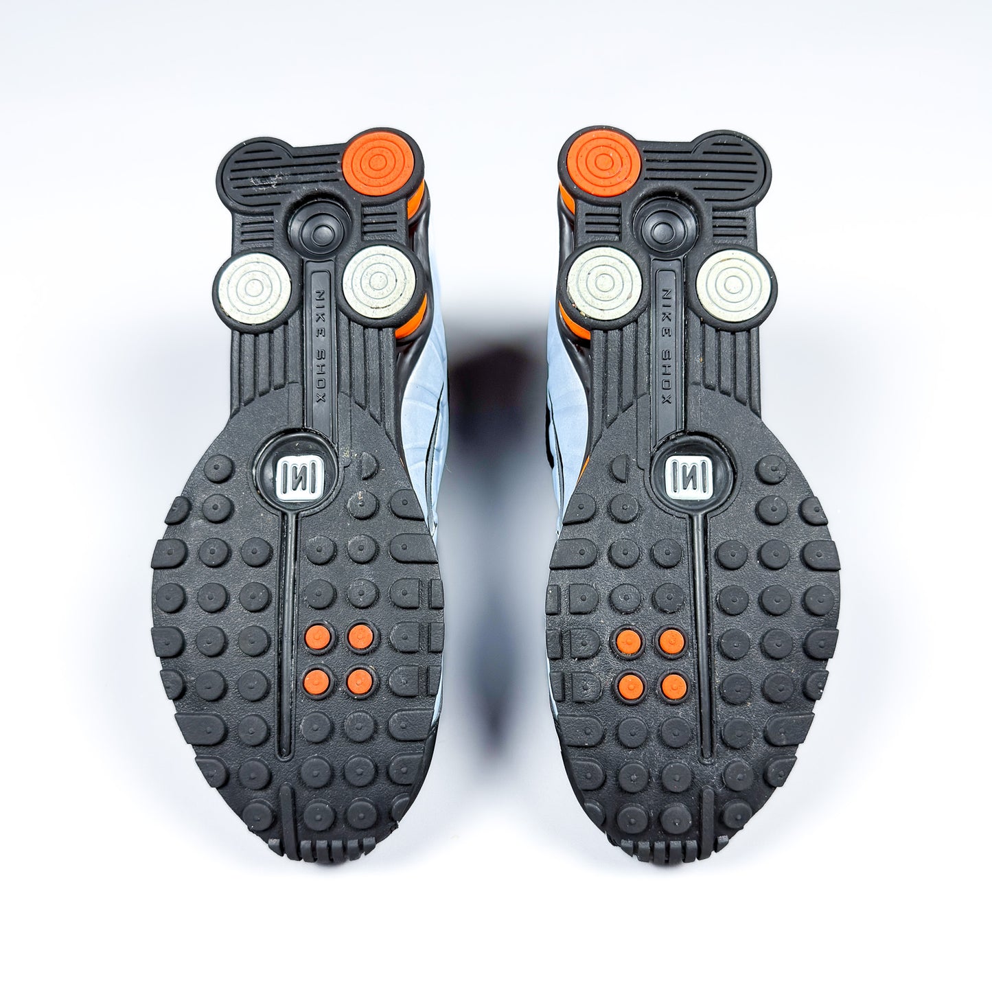 Nike Shox R4 'Blue Tint, Total Orange' - Size: UK9/US11.5