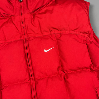 Nike Early 2000's Puffer Gilet Jacket - Red - Size XL