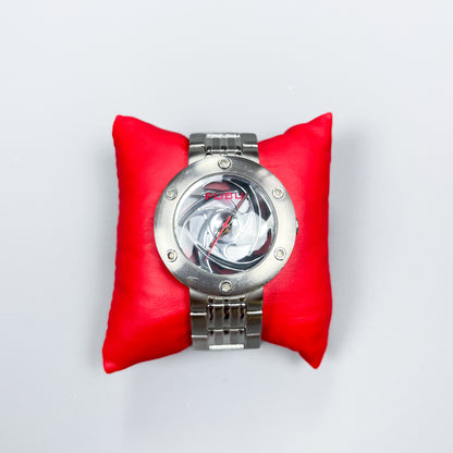 FUBU Spiral Alloy Wheel Skeleton Watch
