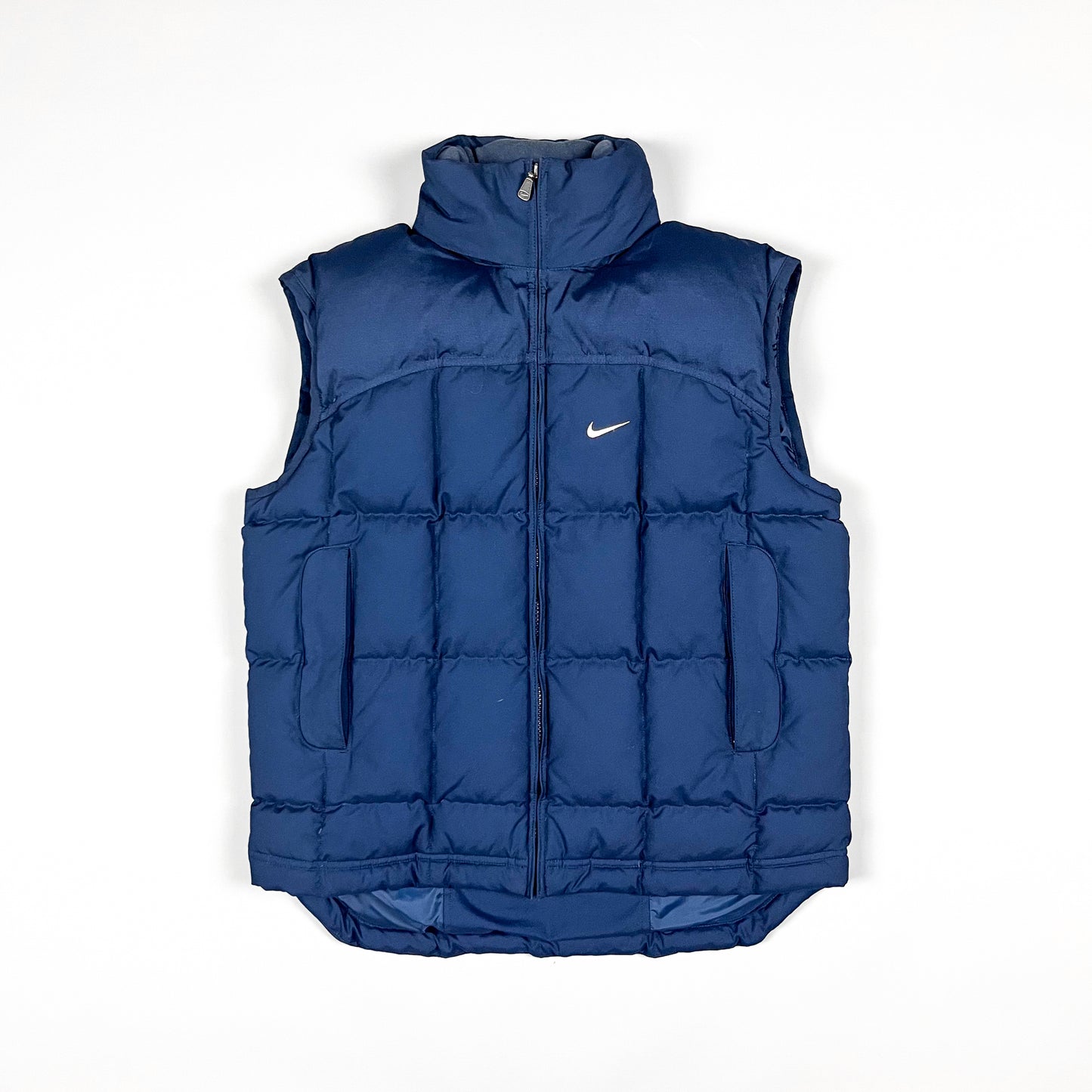 Nike Early 2000's Puffer Gilet Jacket - Navy Blue - Size Small