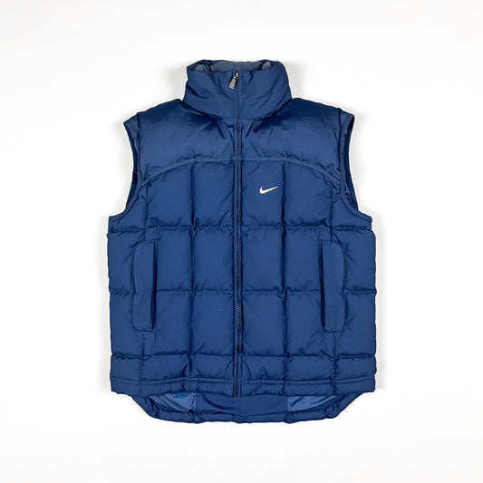 Nike Early 2000's Puffer Gilet Jacket - Navy Blue - Size Small