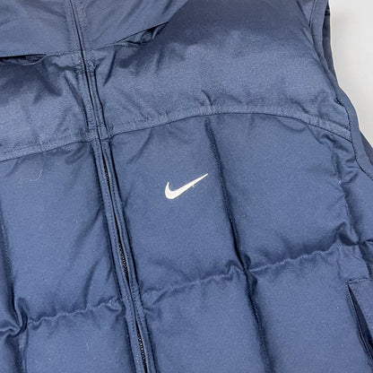 Nike Early 2000's Puffer Gilet Jacket - Navy Blue - Size Small