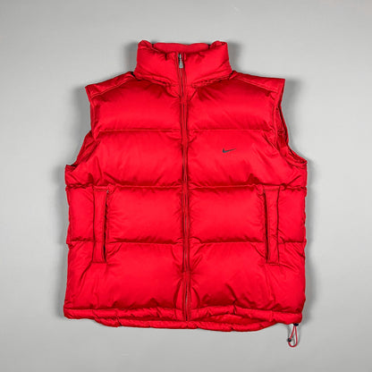 Nike Early 2000's Puffer Gilet Jacket - Red - Size XL