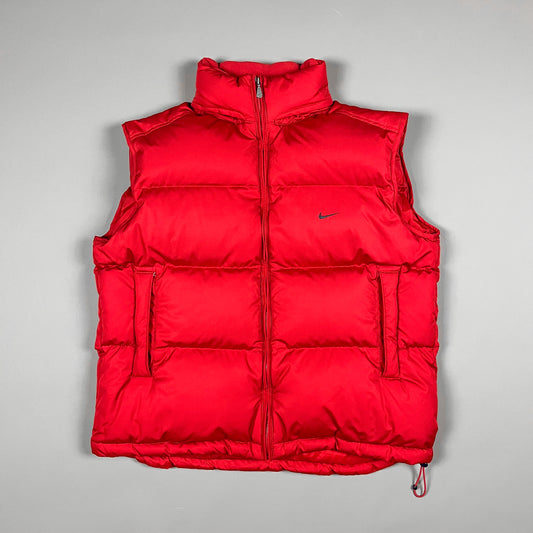 Nike Early 2000's Puffer Gilet Jacket - Red - Size XL