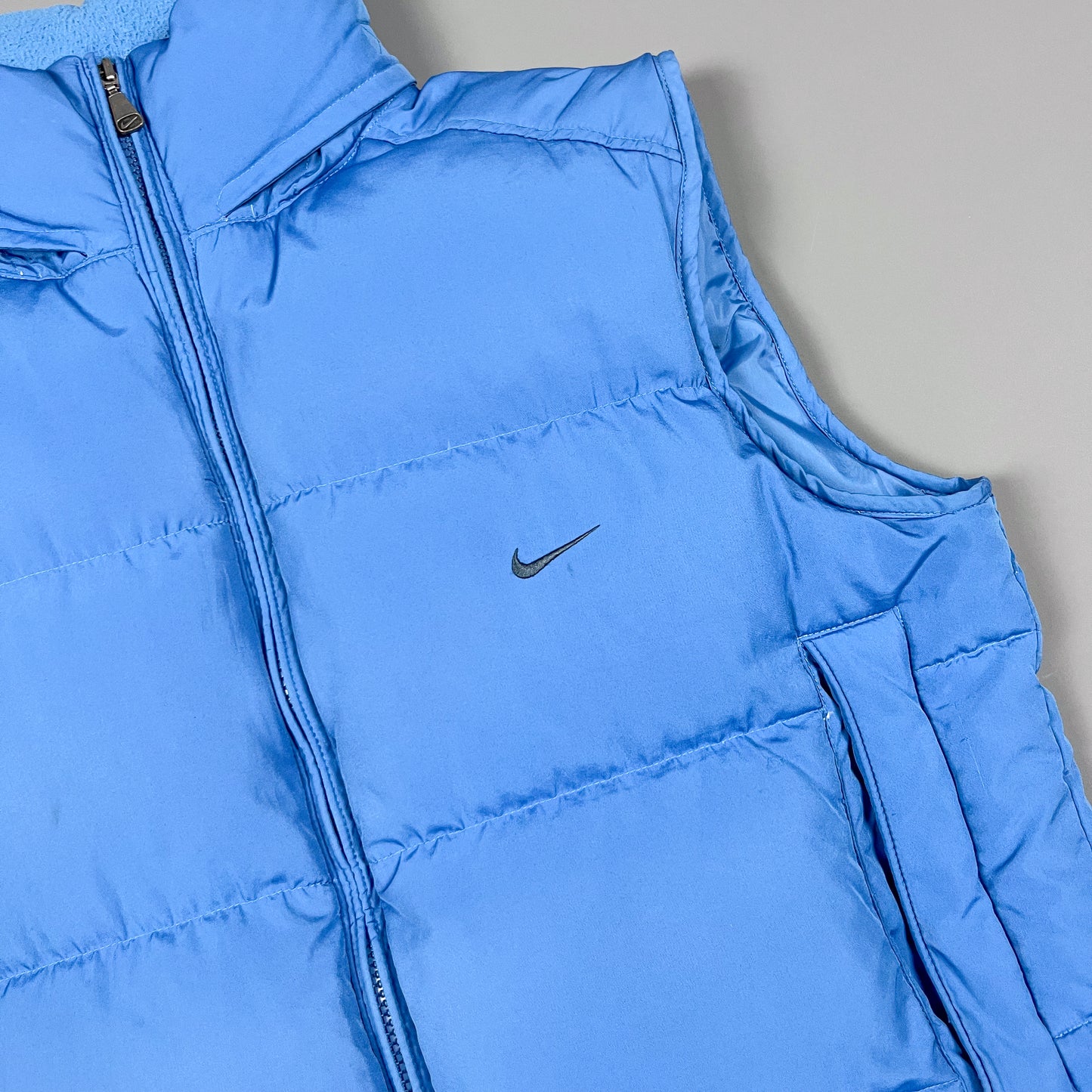 Nike Early 2000's Puffer Gilet Jacket - Sky Blue - Size Small