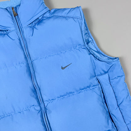 Nike Early 2000's Puffer Gilet Jacket - Sky Blue - Size Small