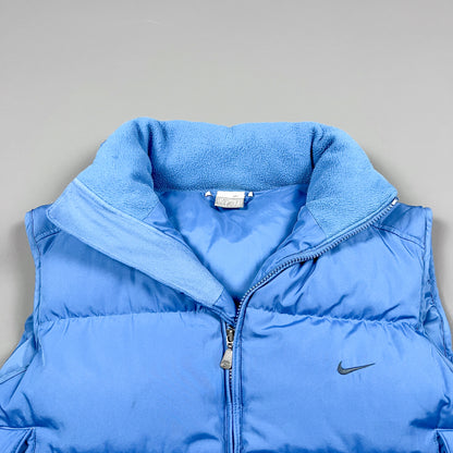 Nike Early 2000's Puffer Gilet Jacket - Sky Blue - Size Small