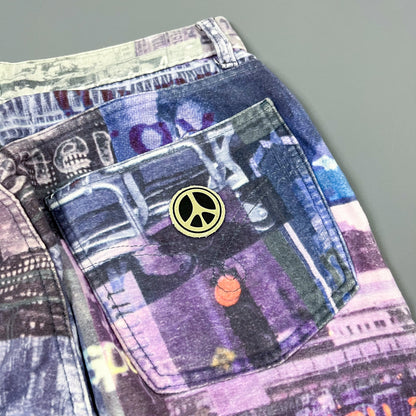 Moschino Moleskin Jeans 'Pollution' Print - Size: 32"