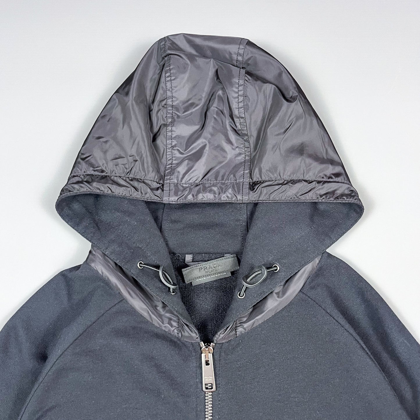 Prada Full Zip Nylon Hood Hoodie - Size: XL/Large