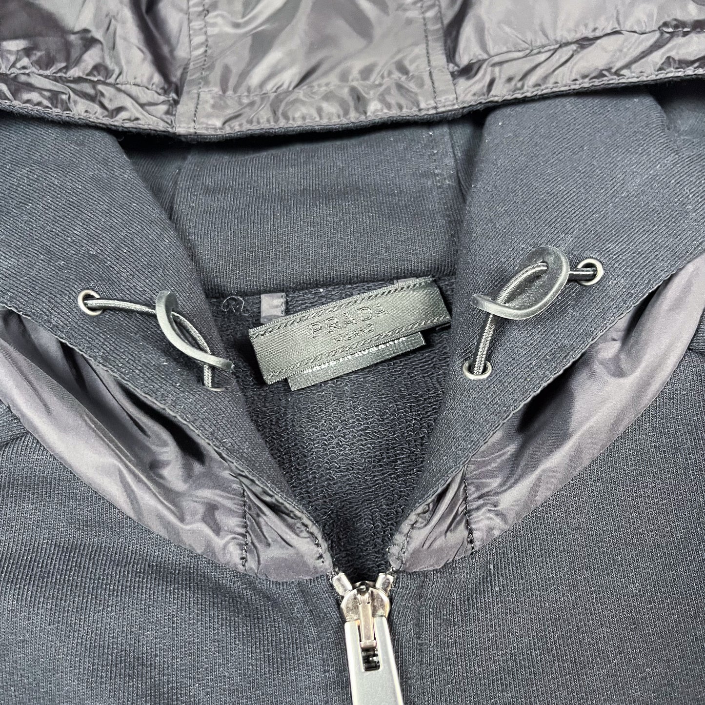 Prada Full Zip Nylon Hood Hoodie - Size: XL/Large