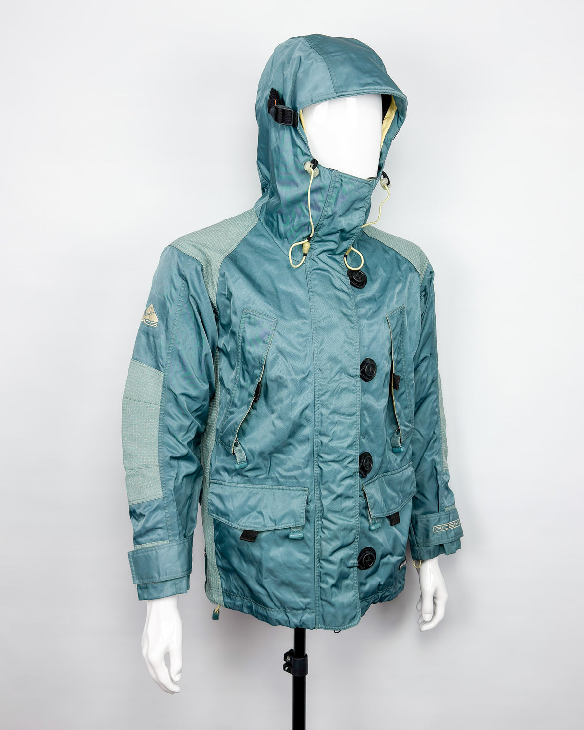 FW1998 Nike ACG Petrol Green Heavyweight Duffle Snowboard/Skii Jacket - Fits Medium