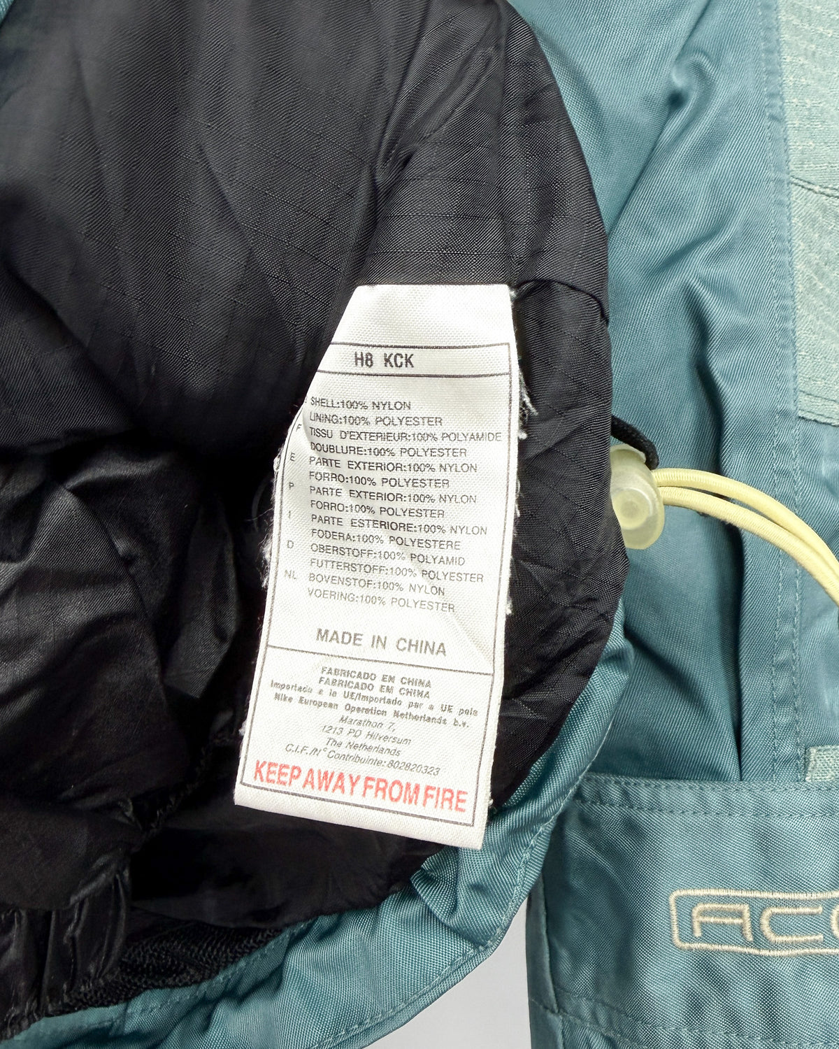 FW1998 Nike ACG Petrol Green Heavyweight Duffle Snowboard/Skii Jacket - Fits Medium