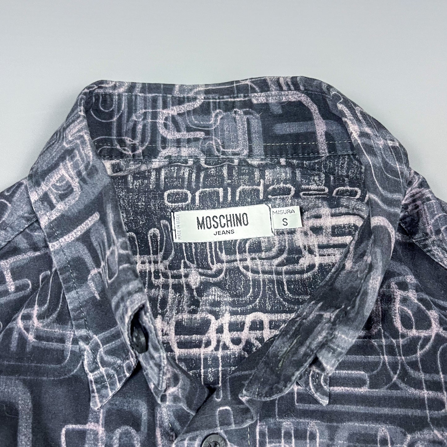 Moschino Jeans 'Future' Print Long Sleeve Shirt - Size: Small / Medium