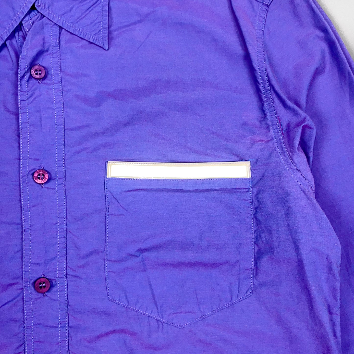 Moschino Jeans Lenticular Shimmer Purple Shirt - Size: Medium