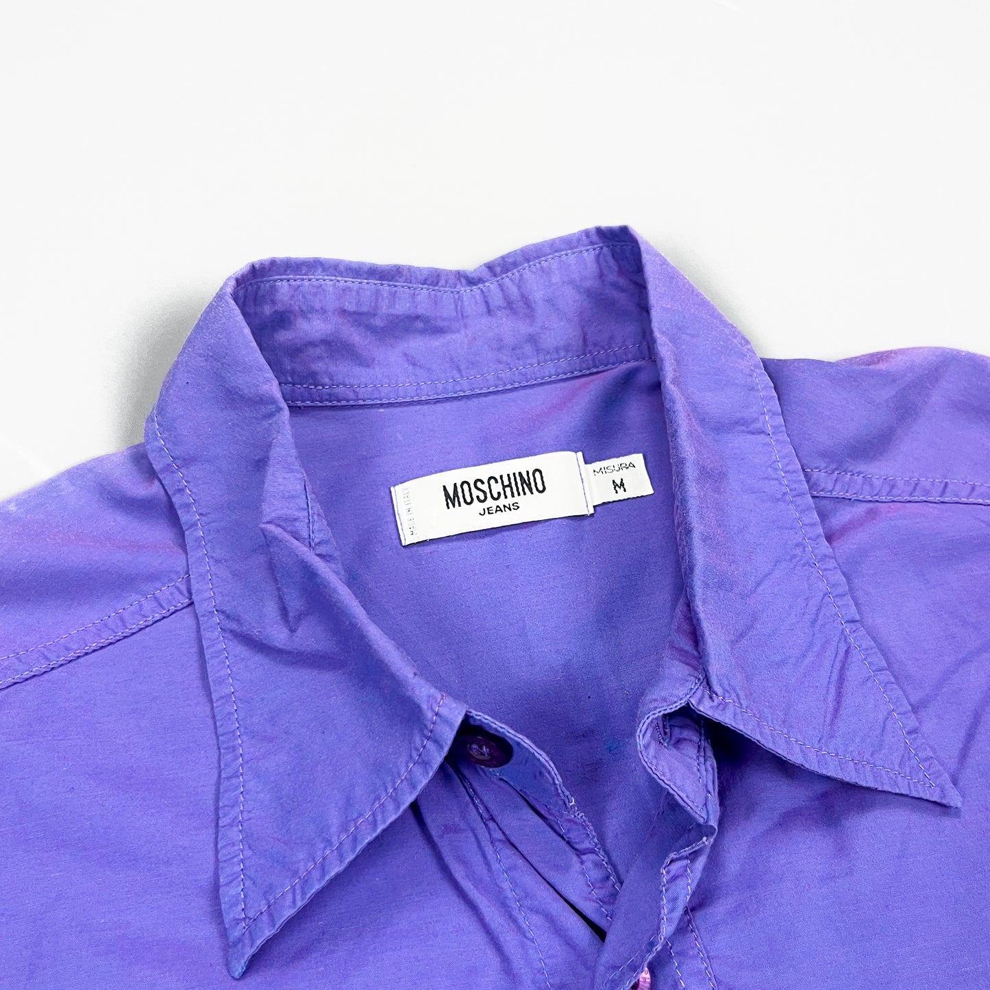 Moschino Jeans Lenticular Shimmer Purple Shirt - Size: Medium