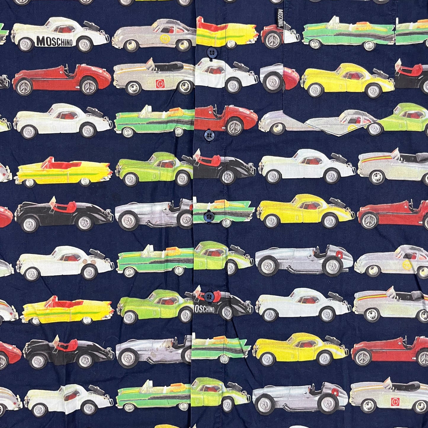 Moschino Jeans 'Classic Cars' Short Sleeve Shirt - Size: Medium