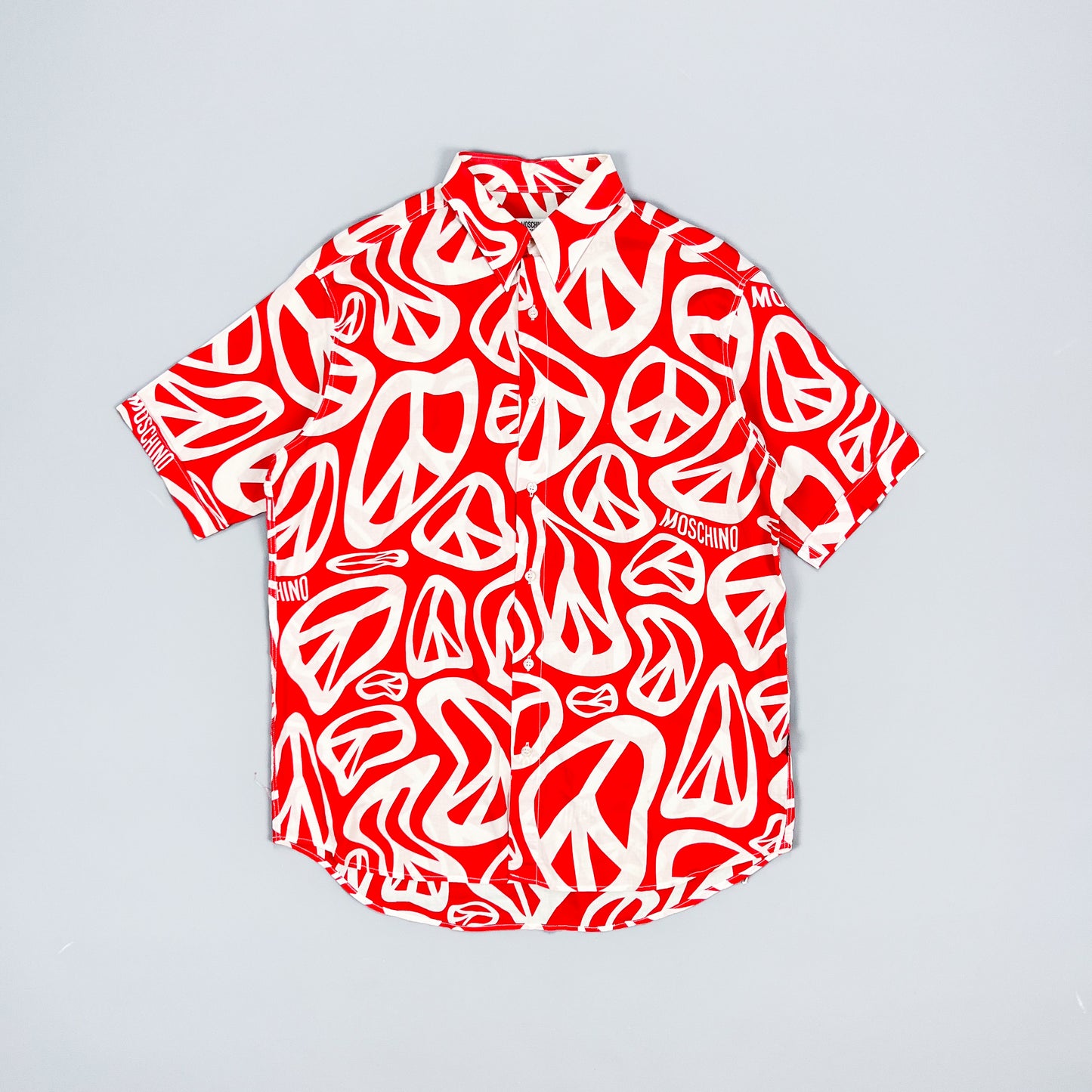 Moschino Jeans 'Peace symbol' Short Sleeve Shirt - Size: XL