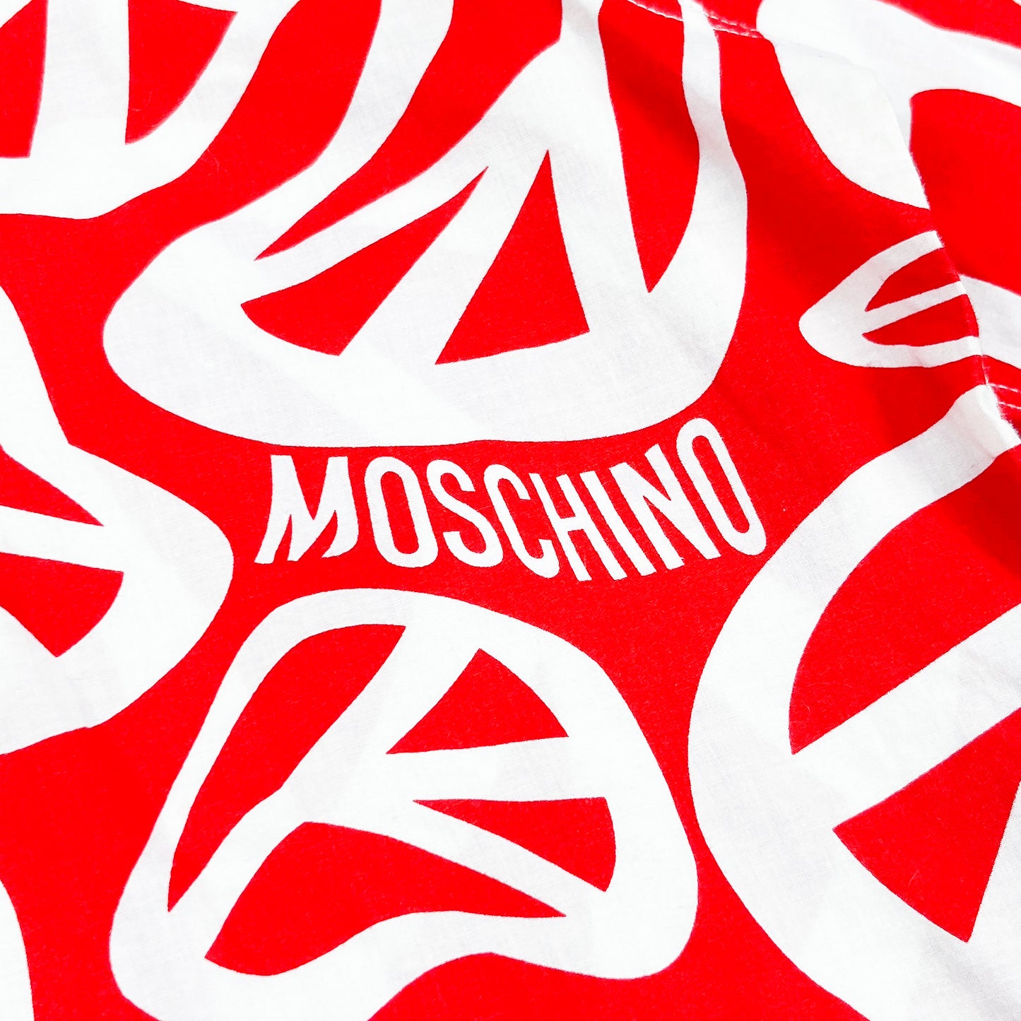 Moschino Jeans 'Peace symbol' Short Sleeve Shirt - Size: XL