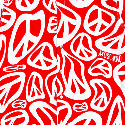 Moschino Jeans 'Peace symbol' Short Sleeve Shirt - Size: XL