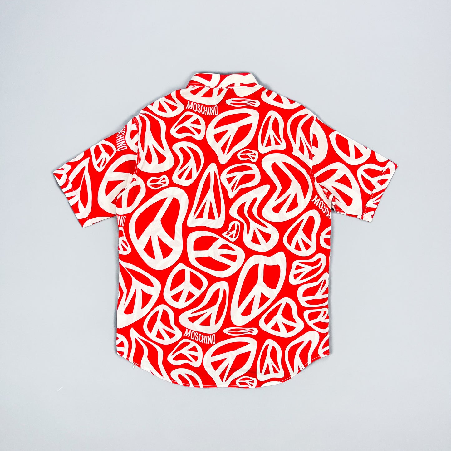 Moschino Jeans 'Peace symbol' Short Sleeve Shirt - Size: XL