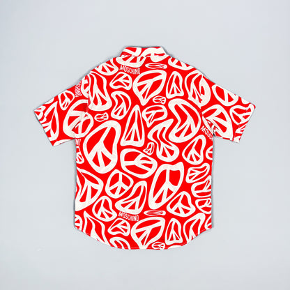 Moschino Jeans 'Peace symbol' Short Sleeve Shirt - Size: XL