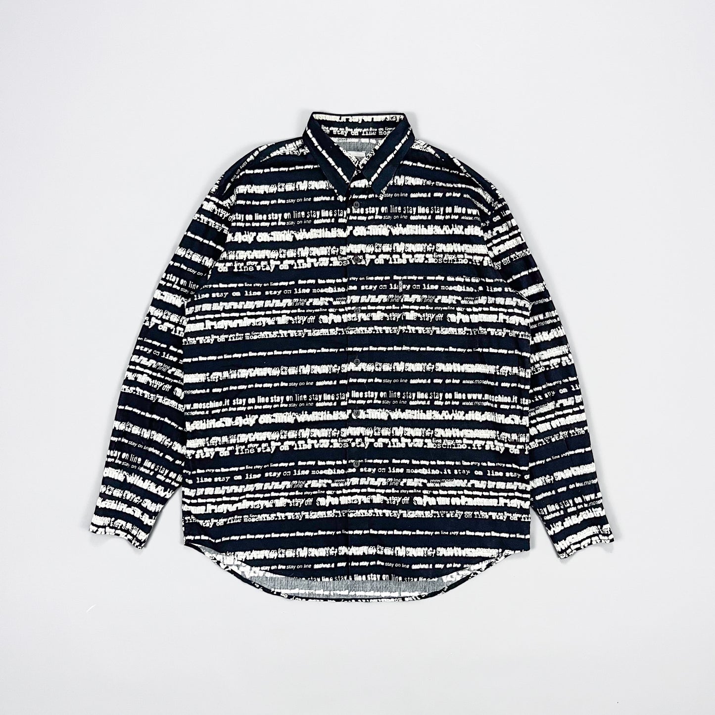 Moschino Jeans 'Stay on line' Long Sleeve Shirt - Size: Large